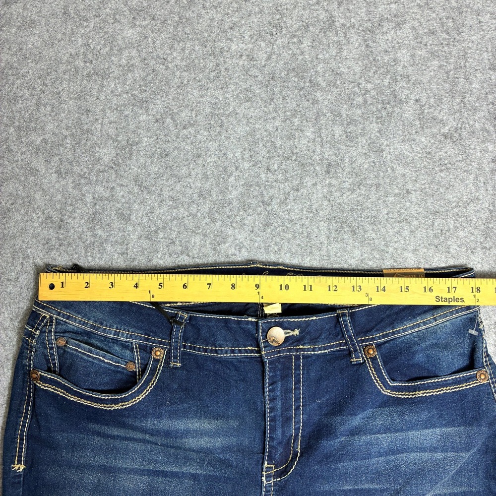Y2K Myth Of Jade Womens 18W 36x32 Bootcut Jeans Dark Wash Blue Stretch Denim - Picture 3 of 8